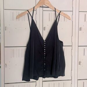 Free people drapey black silk tank top